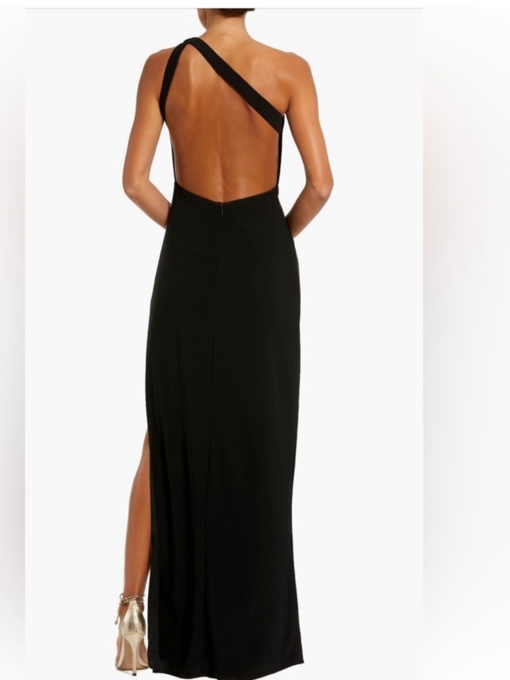 Mac Duggal Maxi One Shoulder Dress Women’s Medium Rhinestone Formal Evening B19 - Picture 2 of 11